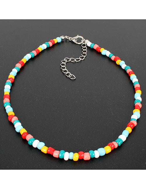 N408 Multi Color Beaded Choker Necklace with FREE Earrings - Iris Fashion Jewelry
