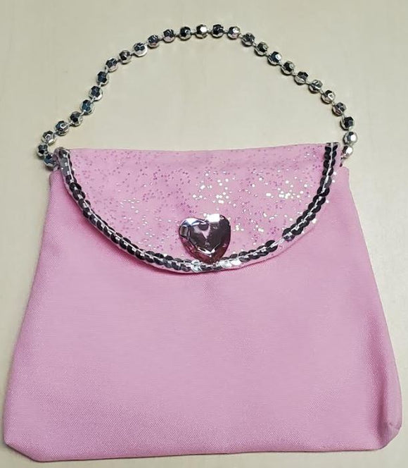 L498 Cute Pink Glitter Heart Gemstone Dress Up Purse - Iris Fashion Jewelry
