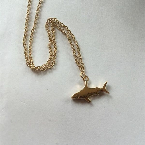N1396 Gold Dainty Shark Necklace with FREE Earrings - Iris Fashion Jewelry