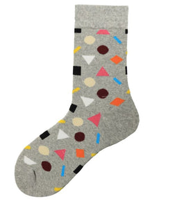 SF357 Gray Colorful Shapes Socks - Iris Fashion Jewelry