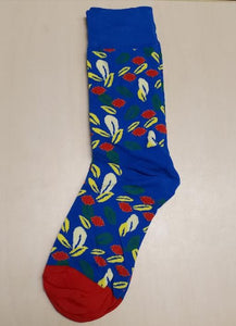 SF1291 Royal Blue Floral Socks - Iris Fashion Jewelry