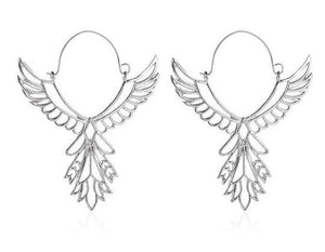 E540 Large Silver Wing Earrings - Iris Fashion Jewelry