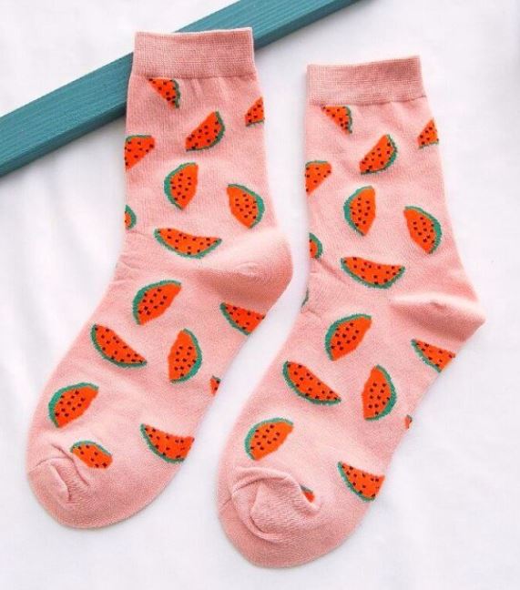 SF1231 Pale Pink Watermelon Socks - Iris Fashion Jewelry