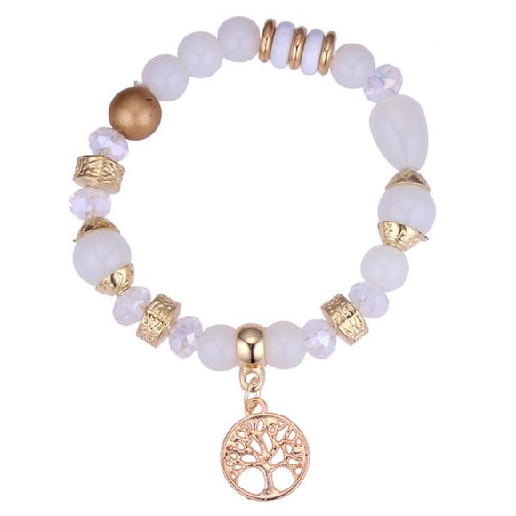 B258 White Tree of Life Bracelet - Iris Fashion Jewelry