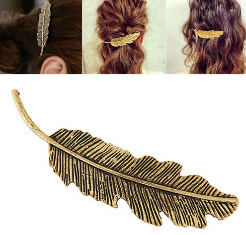 H508 Bronze Feather Hair Clip - Iris Fashion Jewelry