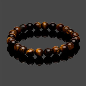 B1220 Brown Natural Volcanic Stone Bracelet - Iris Fashion Jewelry