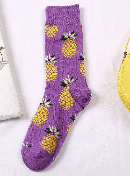 SF221 Lavender Pineapple Socks - Iris Fashion Jewelry