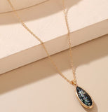 N2035 Gold Black Decorated Gem Necklace with FREE Earrings - Iris Fashion Jewelry