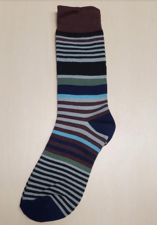 SF175 Brown Gray Stripe Socks - Iris Fashion Jewelry