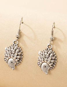 E1858 Silver Hedgehog Earrings - Iris Fashion Jewelry