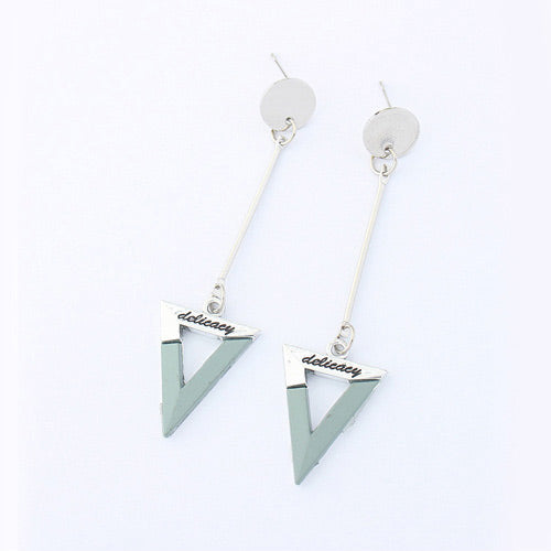 E1897 Silver Triangle Dangle Delicacy Earrings - Iris Fashion Jewelry