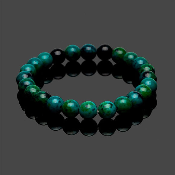 B1205 Turquoise/Green Natural Volcanic Stone Bracelet - Iris Fashion Jewelry