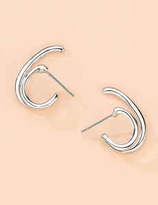 E1927 Silver Geometric Earrings - Iris Fashion Jewelry