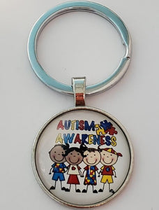 K101 Silver Autism Awareness Keychain - Iris Fashion Jewelry
