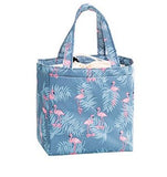 G06 Gray Flamingo Insulated Lunch Tote with Drawstring - Iris Fashion Jewelry