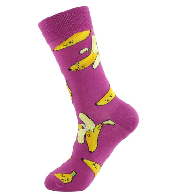 SF226 Purple/Fuchsia Banana Socks - Iris Fashion Jewelry