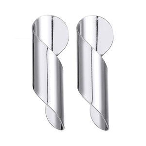 E969 Silver Swirl Design Earrings - Iris Fashion Jewelry