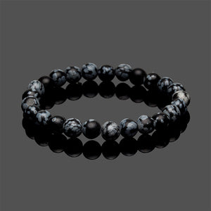 B1203 Black Marble Design Natural Volcanic Stone Bracelet - Iris Fashion Jewelry