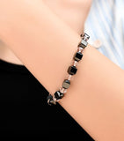 B594 Square Magnetic Bead Gem Bracelet - Iris Fashion Jewelry