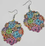 E425 Metal Colorful Scalloped Earrings - Iris Fashion Jewelry