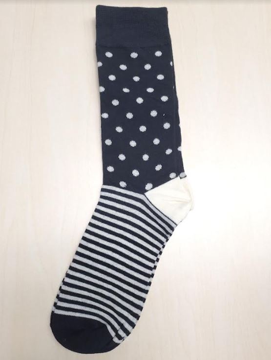 SF1298 Black Polka Dot & Stripe Socks - Iris Fashion Jewelry
