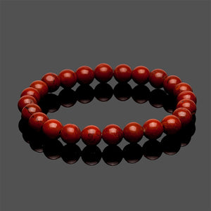 B1218 Burnt Orange/Red Natural Volcanic Stone Bracelet - Iris Fashion Jewelry