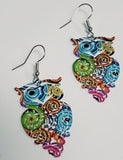 E896 Metal Colorful Owl Earrings - Iris Fashion Jewelry