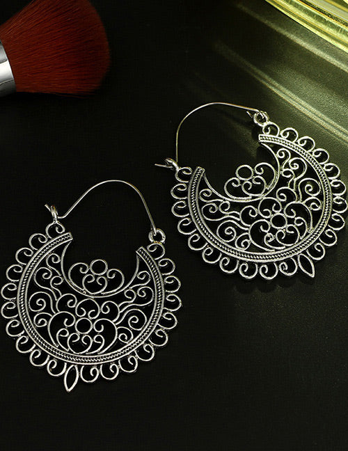 E1039 Silver Filigree Earrings - Iris Fashion Jewelry