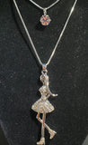 NX Silver Rhinestone Girl Necklace with FREE Earrings - Iris Fashion Jewelry