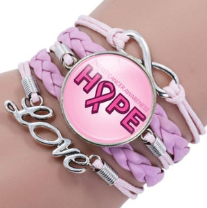 B1008 Pink Hope Breast Cancer Awareness Bracelet - Iris Fashion Jewelry