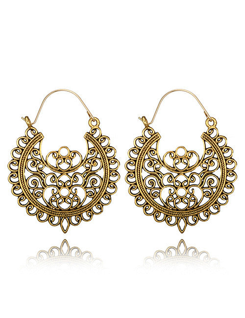 E1015 Gold Filigree Earrings - Iris Fashion Jewelry