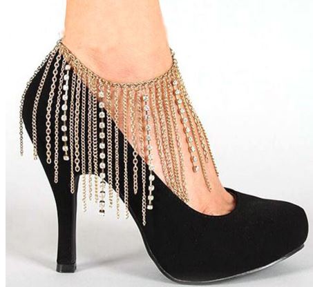 *B805 Gold High Heel Ankle Bracelet - Iris Fashion Jewelry