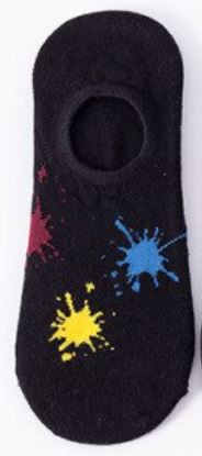 SF1318 Black Colorful Paint Splatter Low Cut Socks - Iris Fashion Jewelry