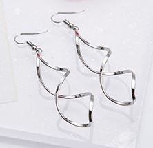 E955 Silver Spiral Earrings - Iris Fashion Jewelry