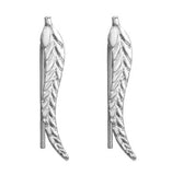 E689 Silver Feather Crawler Earrings - Iris Fashion Jewelry