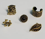 E793 Gold Owl Earring Set 5 Piece - Iris Fashion Jewelry