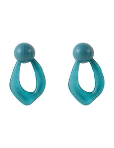 E1914 Turquoise Irregular Acrylic Earrings - Iris Fashion Jewelry