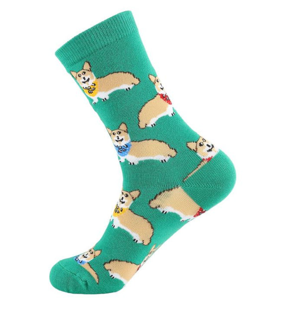 SF276 Green Bandana Puppy Dog Socks - Iris Fashion Jewelry