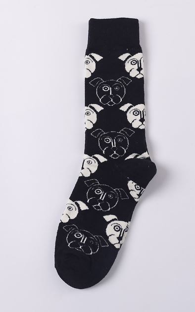 SF711 Black & White Dog Socks - Iris Fashion Jewelry