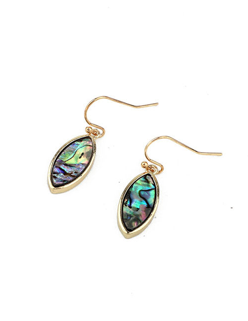 E409 Gold Abalone Earrings - Iris Fashion Jewelry