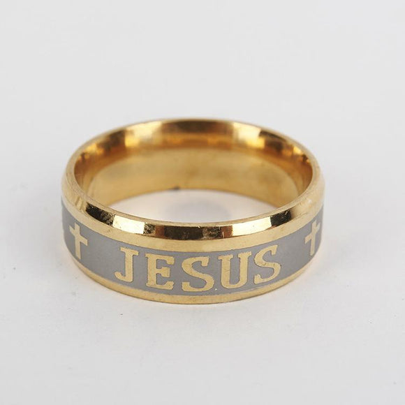 R410 Gold Jesus Cross Ring - Iris Fashion Jewelry