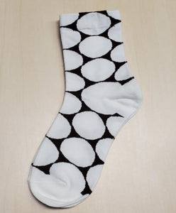 SF1221 Brown White Circles Socks - Iris Fashion Jewelry