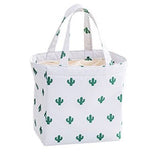 G66 White Cactus Insulated Lunch Tote with Drawstring - Iris Fashion Jewelry