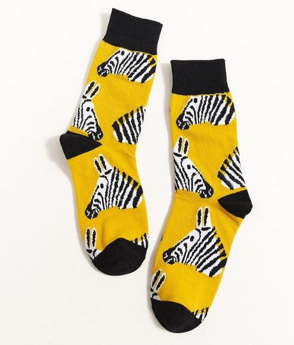 SF217 Yellow Zebra Socks - Iris Fashion Jewelry