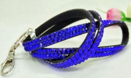 LY14 Royal Blue Crystal Lanyard - Iris Fashion Jewelry