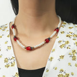 N1975 Gold Pearl Ladybug Necklace with FREE Earrings - Iris Fashion Jewelry