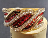 R685 Gold with Red Gemstones Ring - Iris Fashion Jewelry