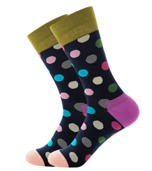 SF280 Black Colorful Polka Dots Socks - Iris Fashion Jewelry