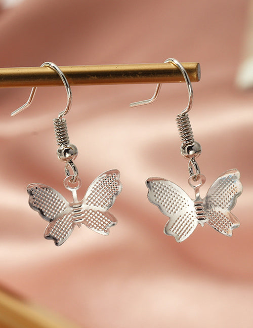E1280 Silver Butterfly Dangle Earrings - Iris Fashion Jewelry