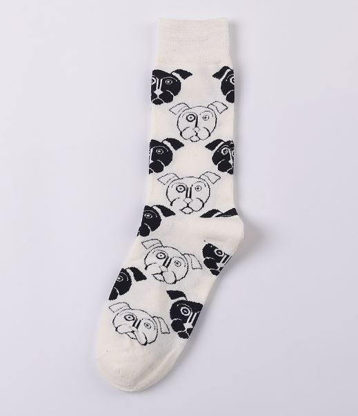 SF347 White & Black Dog Socks - Iris Fashion Jewelry